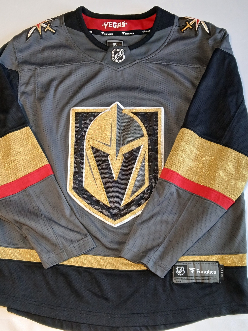 Fanatics Vegas Golden Knights Gray Gold and Red Hockey Jersey